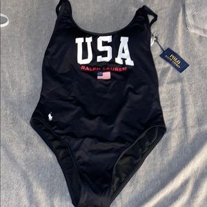 Polo one piece bathing suit